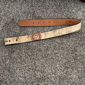 Ranger Belt Company Boys Western Hair-On Hide Belt Texas Star Conchos